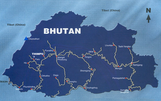 Bhutan Map